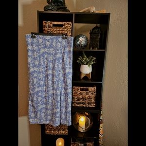 Floral, light blue midi skirt